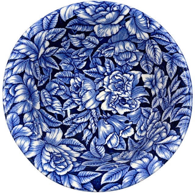 Blue Late 20th Century Coastal Blakeney Staffordshire Blue & White Ironstone Pitcher & Basin Set For Sale - Image 8 of 9
