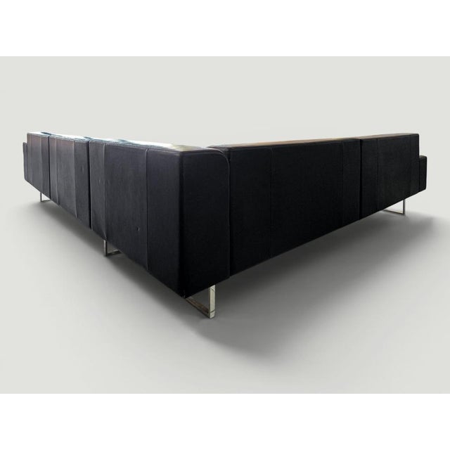 Quadra Black Leather Sectional Sofa by Poltrona Frau, 2005 For Sale - Image 12 of 18