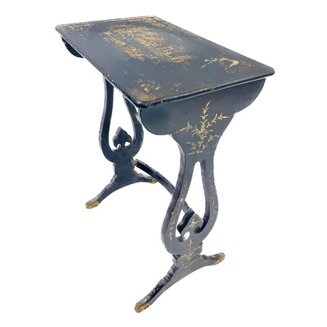 Set of Four Antique Chinoiserie Nesting Tables For Sale - Image 4 of 12