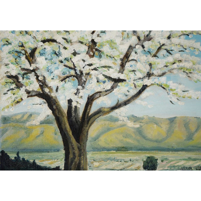 Mid Century Oil Landscape of Santa Clara Valley Before Silicon Valley by Anthony Quartuccio For Sale - Image 4 of 9