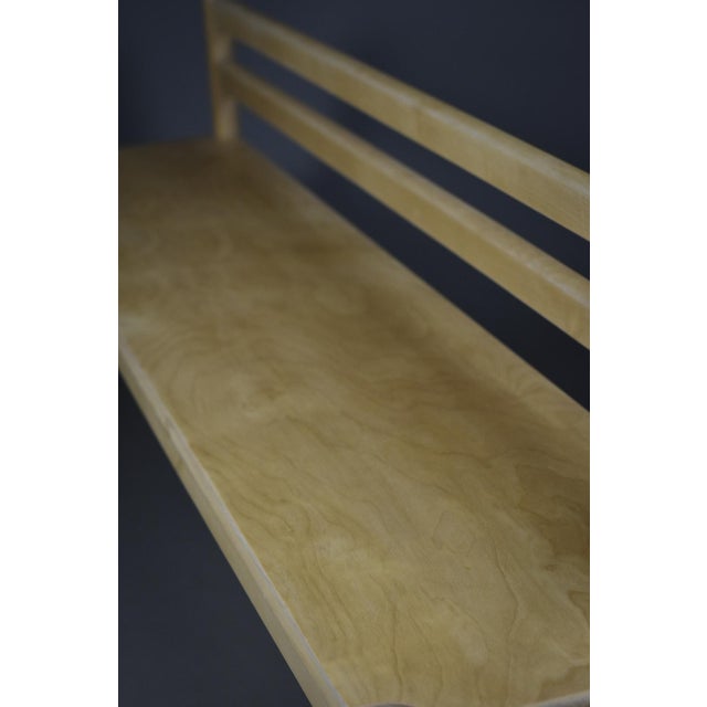 Wood Midcentury Modern Scandinavian School Bench in Birchwood, 1970s For Sale - Image 7 of 12