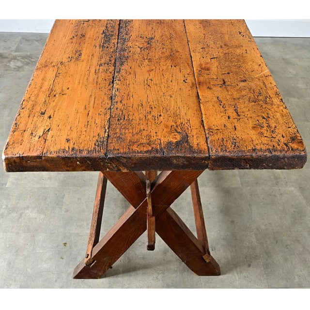 French 19th Century Alpine Pine & Oak Cheesemaker 's Table For Sale - Image 11 of 12