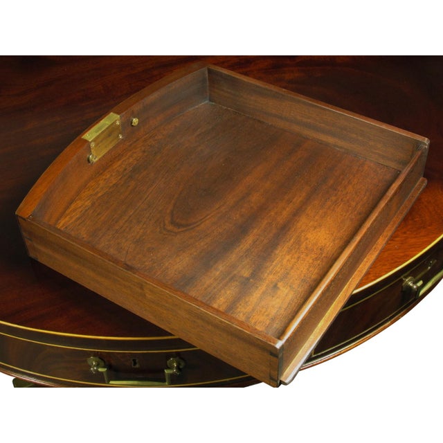 Regency Style Inlaid Drum Table For Sale In Boston - Image 6 of 9