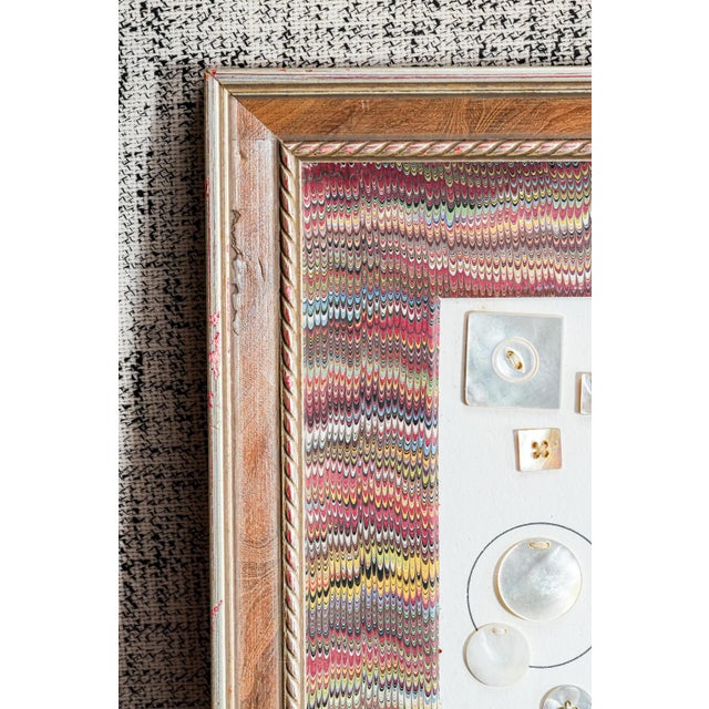 Fascinating Collection of Framed Mother of Pearl Antique Buttons Clothing Fashion For Sale - Image 12 of 14