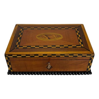 Antique Historicism Box with Birch Inlay, Germany, 1880 For Sale