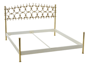 Brass Double Bed by Arnaldo Pomodoro for Osvaldo Borsani, 1960s