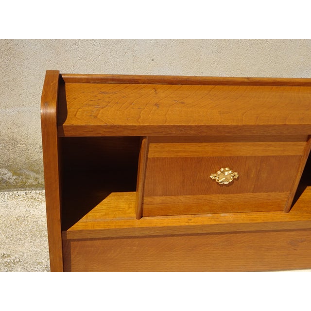 Metal Vintage Light Oak Headboard, 1970s For Sale - Image 7 of 18