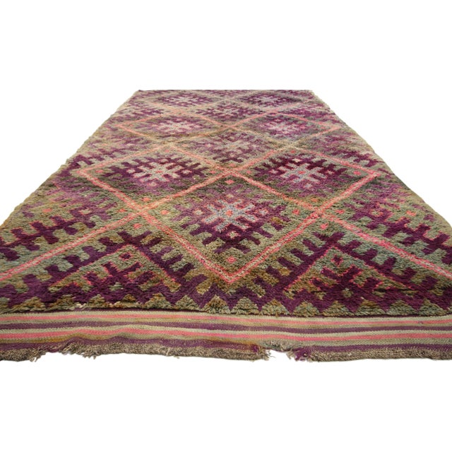 Tribal Vintage Purple Beni M'Guild Moroccan Rug - 06'05 X 12'05 For Sale - Image 3 of 9