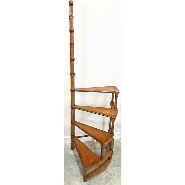 English Vintage Mahogany Spiral Library Steps For Sale - Image 3 of 12
