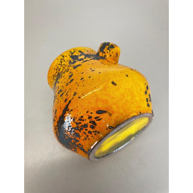 Vintage German Orange Ceramic Studio Pottery Vase from Marei Ceramics, 1970s For Sale - Image 16 of 18