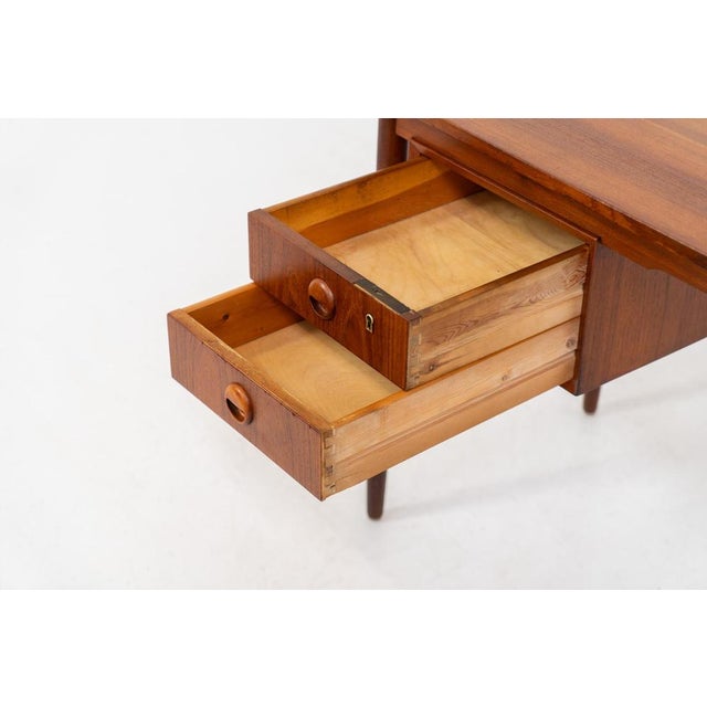 Freestanding Drop-Leaf Desk in Teak For Sale - Image 9 of 12