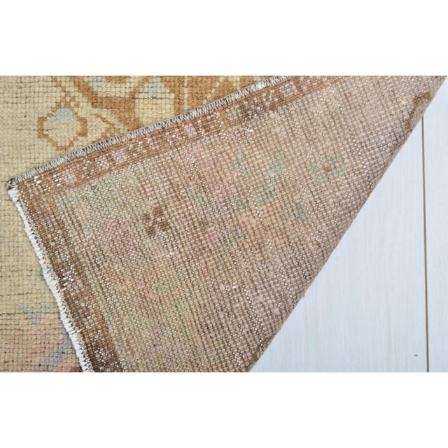 Mid 20th Century Faded Oushak Mini Rug For Sale - Image 4 of 5