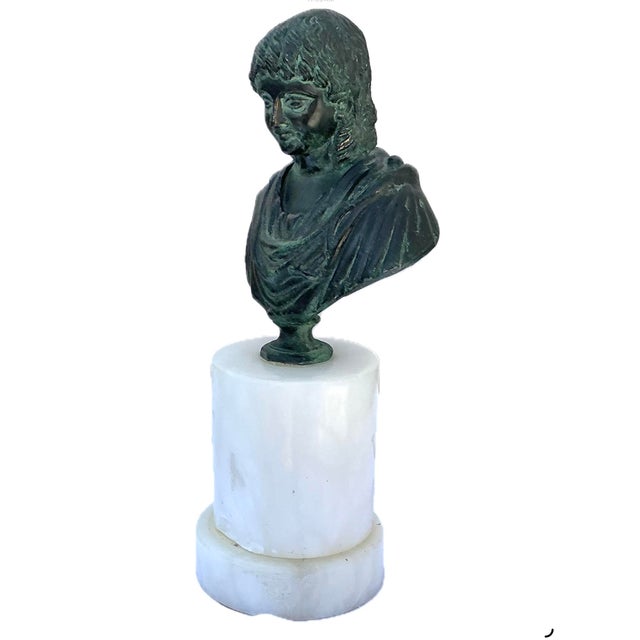 Bronze Grand Tour Bronze Bust of a Roman Goddess For Sale - Image 8 of 9