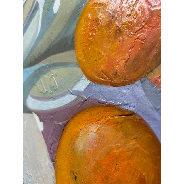 Original Modern Still Life of Oranges and Pottery by A. Breuer For Sale - Image 4 of 13