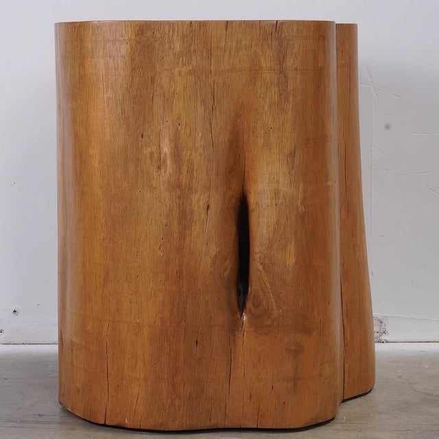 Mid-Century Modern Modern Smooth Teak Tree Trunk Side Table For Sale - Image 3 of 6