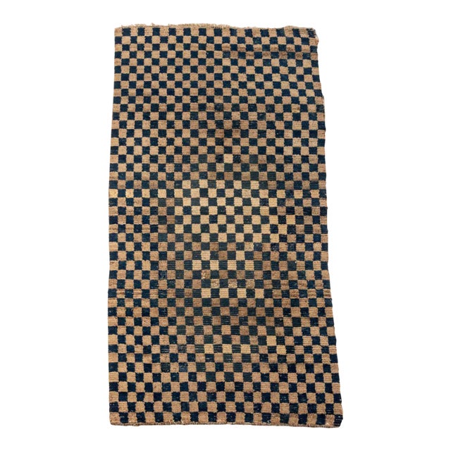 Tibetan Checkerboard Khaden Rug, 4' 8" X 2' 5" For Sale