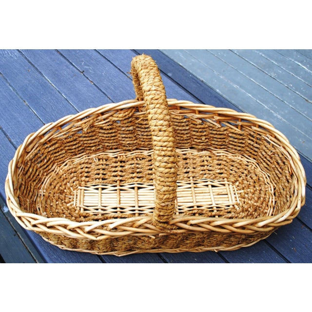 Wood Extra Large Woven Basket For Sale - Image 7 of 9