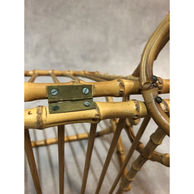Tan Mid-Century French Rattan Magazine Rack, 1950s For Sale - Image 8 of 10