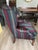 Queen Anne Stripped Upholstered Queen Anne Wingback Chair For Sale - Image 3 of 4