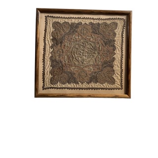 Antique Ottoman Turkish Embroidery Textile With Costume Framed For Sale