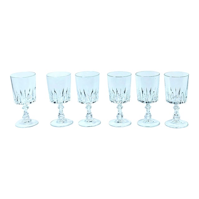 Vintage French Crystal Wine Glasses Set of 6 Chairish