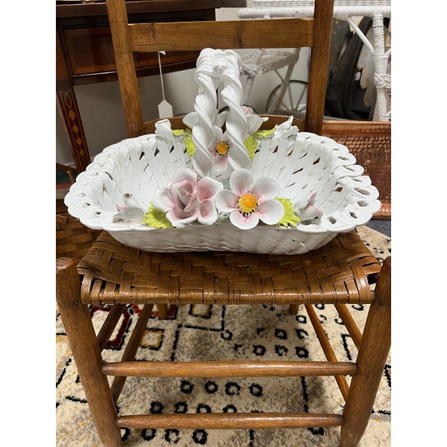 Vintage Capodimonte Flower Basket For Sale - Image 9 of 9