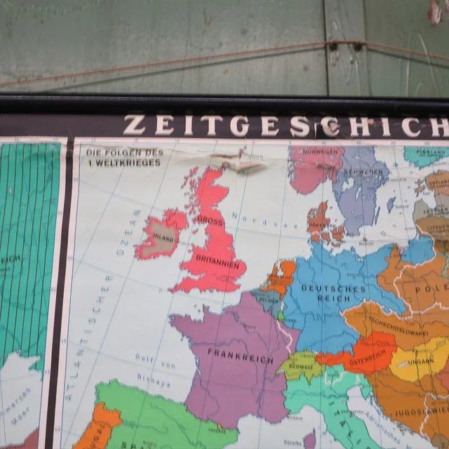 Large School Teaching Map on Contemporary History from Flemming Verlag Hamburg, 1950s For Sale - Image 4 of 7