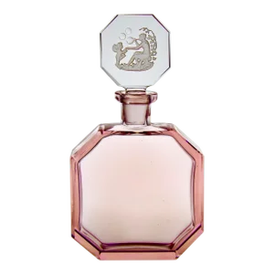 Vintage Intaglio Cut Octagonal Crystal Perfume Bottle