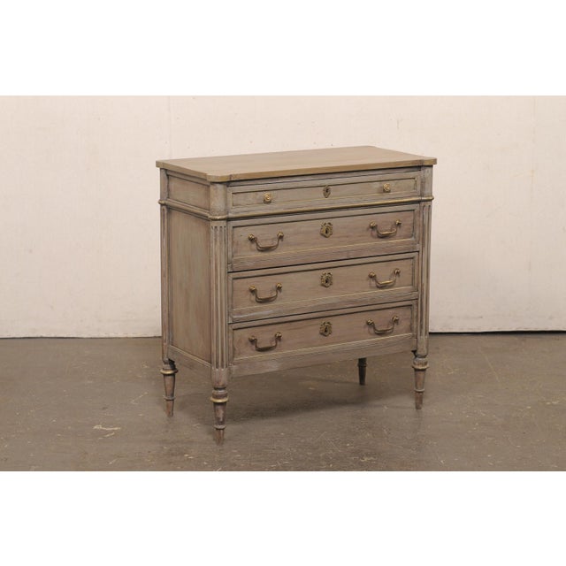 French 19th C. Painted Commode- Cute Size! For Sale - Image 4 of 12