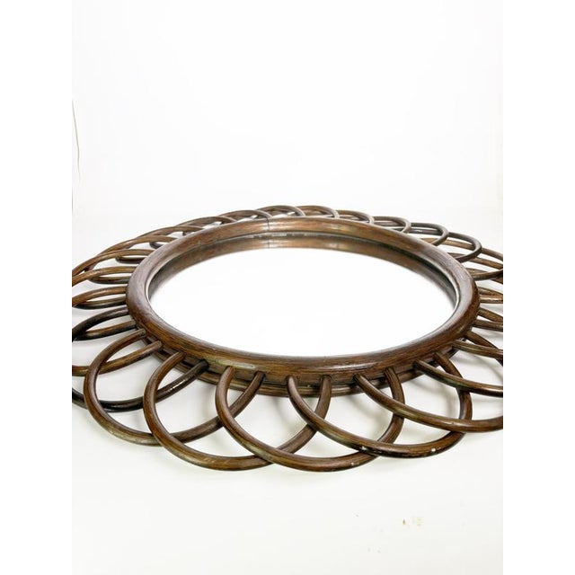 Boho Chic Vintage Wooden Mirror, France, 1960s For Sale - Image 3 of 11