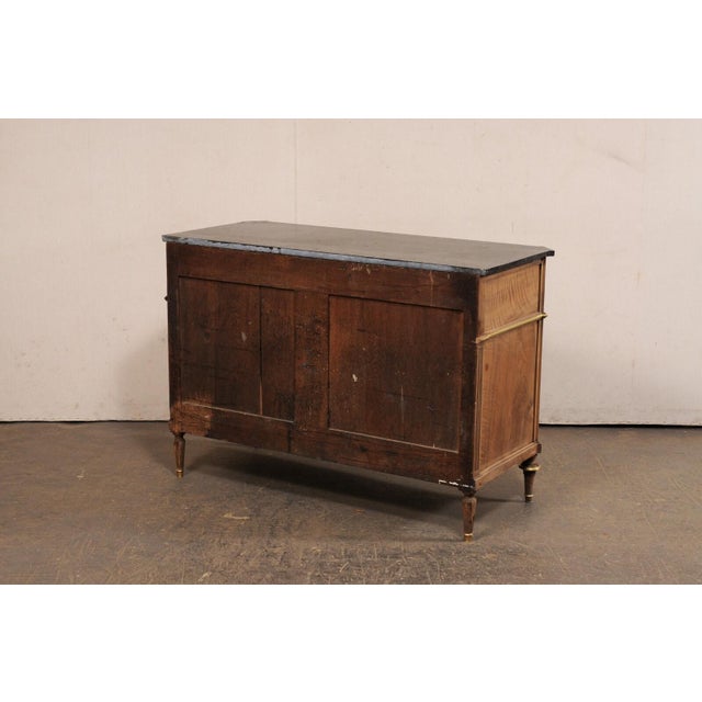 19th Century Louis XVI Commode With Original Marble & Brass Trim For Sale - Image 9 of 12