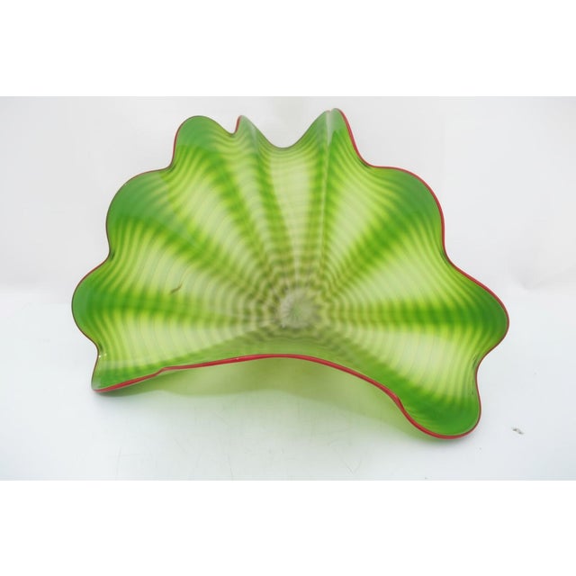 Dale Chihuly (American, 1940-) Parrot Green Persian hand blown glass art sculpture set. Part of Chihuly's iconic Persian...