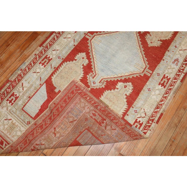 Textile Red Vintage Inspired Caucasian Rug - 3'5" x 6'10" For Sale - Image 7 of 7