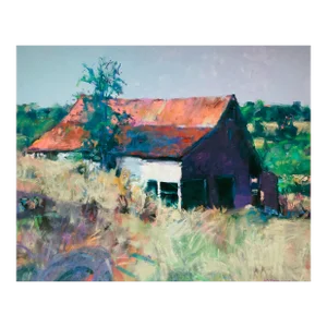 Barn in Landscape, Contemporary Impressionist, Archival Iris Giclee, Artist Greg Osterhaus
