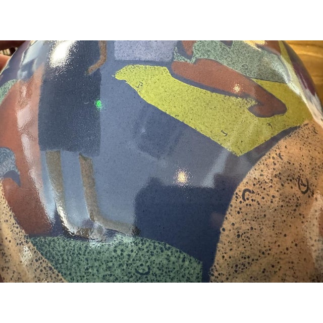 Papeete Earthenware Vase from Pornic, 1980s, in Flawless conditions. Designed 1980 to 1989 This piece has an attribution...