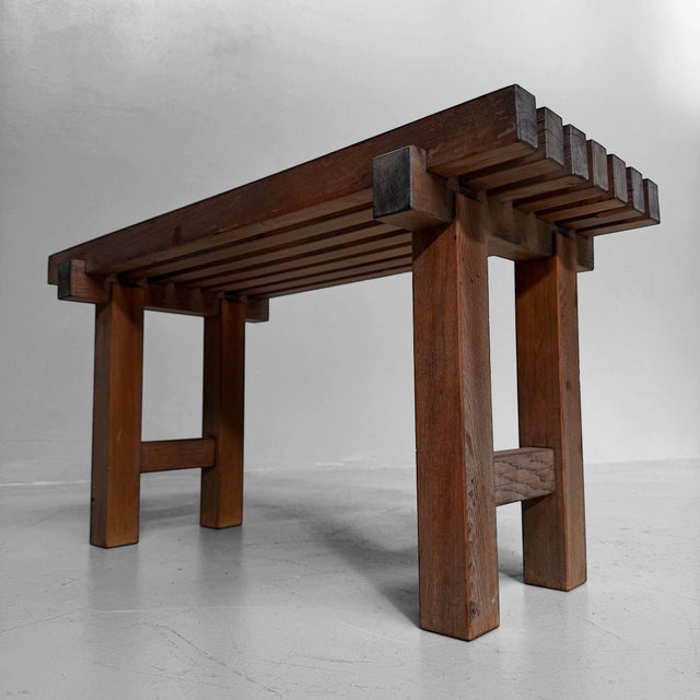 Vintage Japanese Minimalist Display Bench, 1960s For Sale - Image 14 of 14