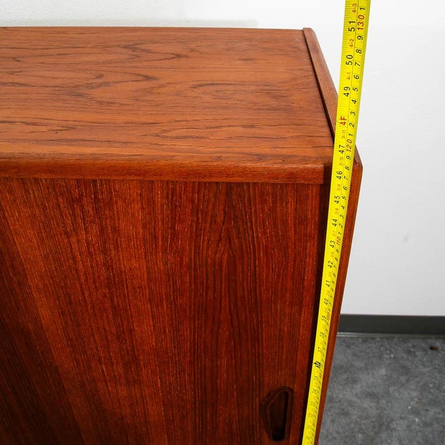 Mid Century Danish Modern Credenza Highboard Bar Sideboard Denmark Teak Drawers For Sale - Image 10 of 12