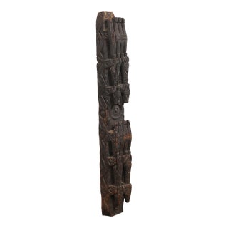 Early 20th Century Central Asian Carved Wood Beam on Stand For Sale