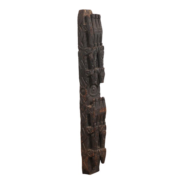 Early 20th Century Central Asian Carved Wood Beam on Stand For Sale