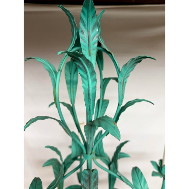 Vintage 1970s Italian Tole Chandelier With Verdigris Finish, Five Arms For Sale In New York - Image 6 of 12
