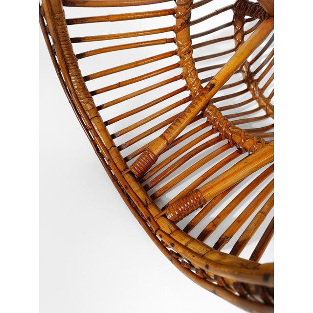 Mid-Century Italian Modern Stool or Side Table in Cane, Rattan & Wicker in the style of Franco Albini, 1950s For Sale - Image 15 of 18