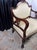 Victorian Late 19th Century Victorian Carved Mahogany Settee in Shimmering Cream & Gold Ball and Claw Feet For Sale - Image 3 of 13