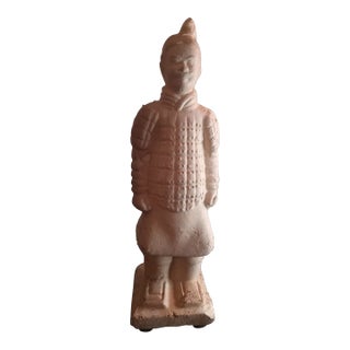 Antique 1900s Terracota Oriental Warrior Statue For Sale