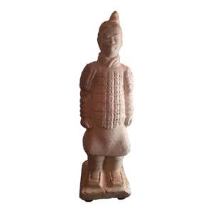Antique 1900s Terracota Oriental Warrior Statue