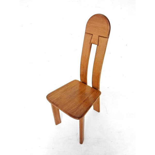 Brutalist Rapsodie Dining Chairs in Oak from De Puydt, 1970s, Set of 6 For Sale - Image 15 of 18