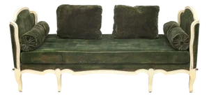 Velvet Banquette Daybed, 1940s