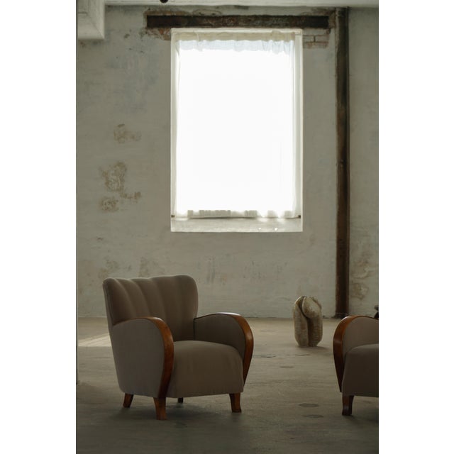Danish Modern Art Deco Lounge Chairs in Mohair and Elm, 1940s, Set of 2 For Sale - Image 10 of 18