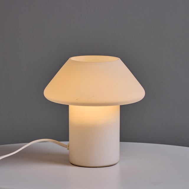 1960s Sculptural Opaline Glass Table Lamp Attributed to Lisa Johansson Pape For Sale In Los Angeles - Image 6 of 12