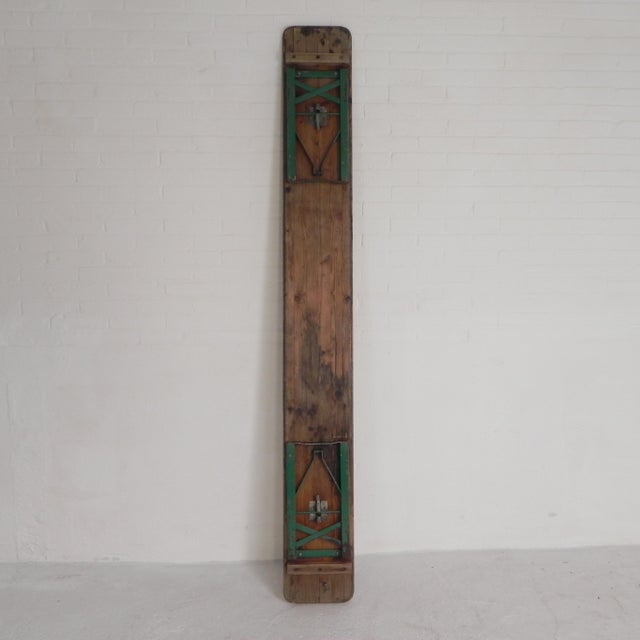 Industrial Folding Bench in Steel and Pine, 1960s For Sale - Image 3 of 18
