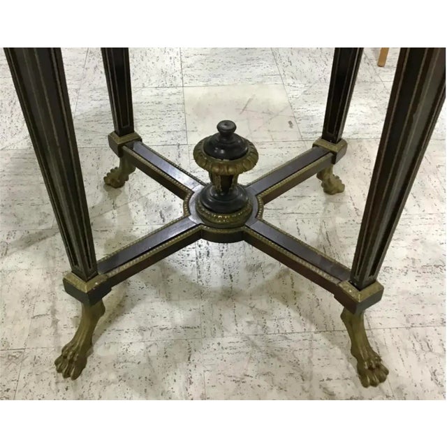 Bronze Belle Epoque Louis XVI Style Bronze Mounted Oval Side Table For Sale - Image 8 of 9
